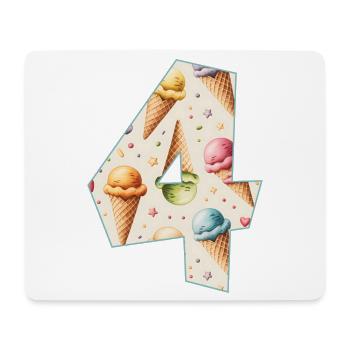 EISCREME NUMMER 4 JAHRE EIS 4. GEBURTSTAG - Mousepad (Querformat) - Weiß - Vorne