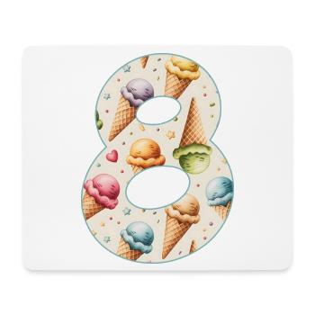 EISCREME NUMMER 8 JAHRE EIS 8. GEBURTSTAG - Mousepad (Querformat) - Weiß - Vorne