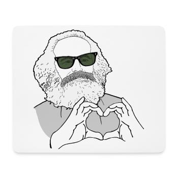 Karl Marx Hände bilden ein Herz Marxisten - Mousepad (Querformat) - Weiß - Vorne