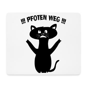 Pfoten Weg! – Schwarze Katze Statement - Mousepad (Querformat) - Weiß - Vorne