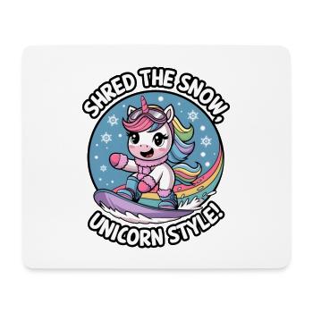 Shred The Snow, Unicorn Style! - Mouse Pad (horizontal) - white - Front