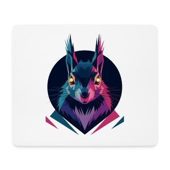 Écureuil low-poly - Tapis de souris (format paysage) - blanc - Devant
