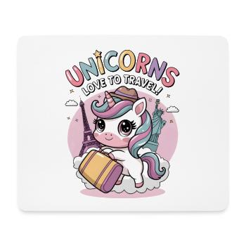Unicorns Love To Travel! - Mouse Pad (horizontal) - white - Front