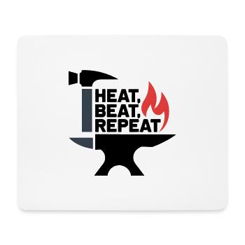 Erhitzen, Schlagen, Wiederholen - Mousepad (Querformat) - Weiß - Vorne