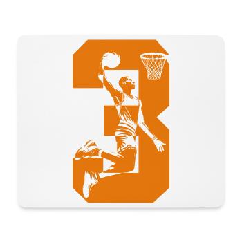 NUMMER 3 BASKETBALL 3. GEBURTSTAG - Mousepad (Querformat) - Weiß - Vorne