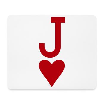 Carte à jouer au poker - Heart Jack - Tapis de souris (format paysage) - blanc - Devant