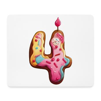 NUMMER 4 KUCHEN SWEET 4. GEBURTSTAG - Mousepad (Querformat) - Weiß - Vorne