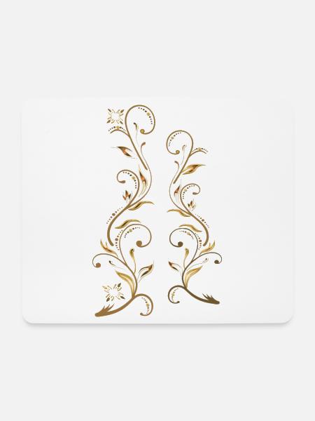 Blumenranken - Mousepad (Querformat) - Weiß
