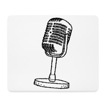 Mikrofon - Retro - gezeichnet - Mousepad (Querformat) - Weiß - Vorne