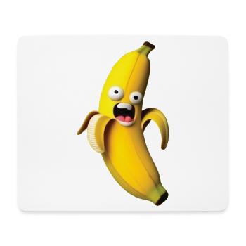 Expressive banana figure with a face - Mouse Pad (horizontal) - white - Front