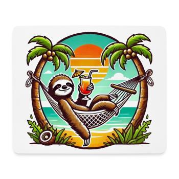 Sloth in the hammock - Mouse Pad (horizontal) - white - Front