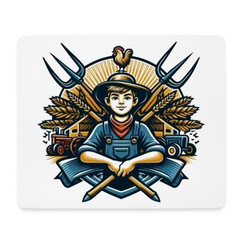 Boy from the village logo - Mouse Pad (horizontal) - white - Front