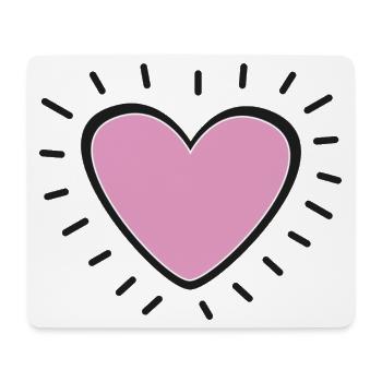 Pastel Pink Heart Radiant Charm - Mouse Pad (horizontal) - white - Front