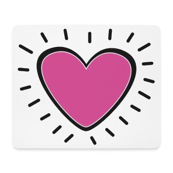 Pink Heart Burst Logo - Tapis de souris (format paysage) - blanc - Devant