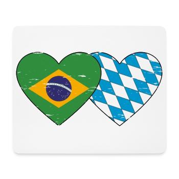 Brésil Bavière Drapeau Coeur utilisé - Tapis de souris (format paysage) - blanc - Devant
