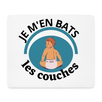 Je m en bats les couches - Tapis de souris (format paysage) - blanc - Devant