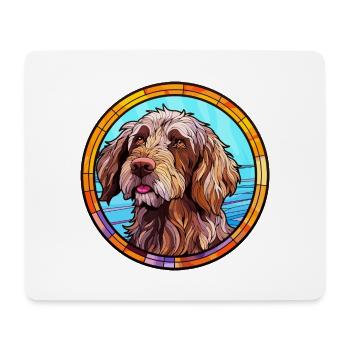 Pudelpointer Hunderasse Buntes Glas Buntes Wate - Mousepad (Querformat) - Weiß - Vorne