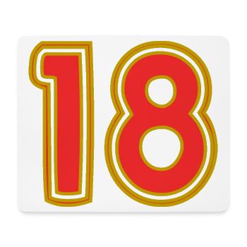 18. 18 YEARS OLD. 18th ANNIVERSARY. BIRTHDAY 18 YEARS. - Mouse Pad (horizontal) - white - Front