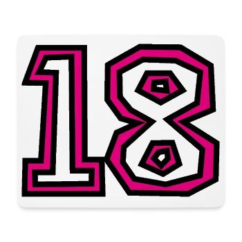 18. 18 YEARS OLD. 18th ANNIVERSARY. BIRTHDAY 18 YEARS. - Mouse Pad (horizontal) - white - Front