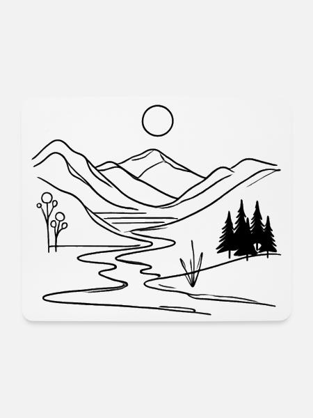 Mystic Mountain Escape - Mousepad (Querformat) - Weiß