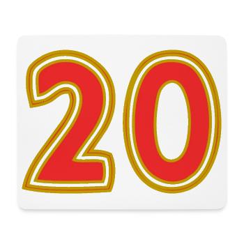 20. 20 JAHRE. 20-JÄHRIGES JUBILÄUM. 20-JÄHRIGES JUBILÄUM. - Mousepad (Querformat) - Weiß - Vorne
