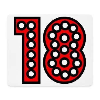 18. 18 YEARS OLD. 18th ANNIVERSARY. 18 BIRTHDAY. - Mouse Pad (horizontal) - white - Front