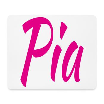 Pia Neon Script auf Schwarz - Mousepad (Querformat) - Weiß - Vorne