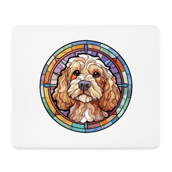 Cockapoo Hunderasse Buntes Glas Buntes Wassercol - Mousepad (Querformat) - Weiß - Vorne