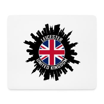 Leicester Skyline UK Flagge Reise Souvenir - Mousepad (Querformat) - Weiß - Vorne