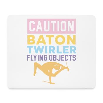 Vorsicht Baton Twirler Fliegende Objekte Baton Twi - Mousepad (Querformat) - Weiß - Vorne