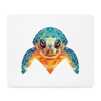 Meeresschildkröte Bunte Aquarell-Tierillustration - Mousepad (Querformat) - Weiß - Vorne