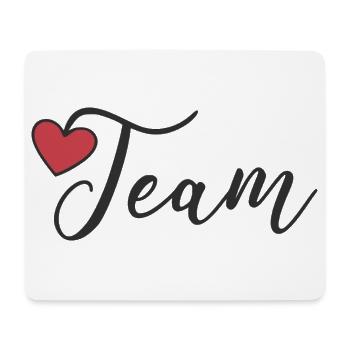 Team Herz - Mousepad (Querformat) - Weiß - Vorne