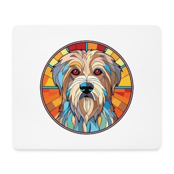 Pyrenäen-Schäferhund-Rasse buntes Aquarell - Mousepad (Querformat) - Weiß - Vorne