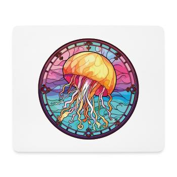 Quallenbunte Aquarell-Tierillustration - Mousepad (Querformat) - Weiß - Vorne