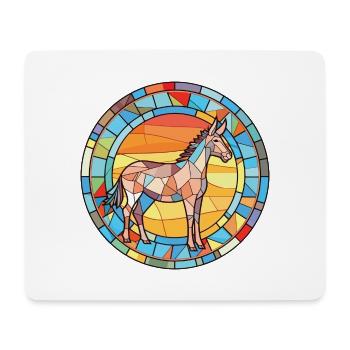 Esel bunte Aquarell-Tier-Haustier-Illustration - Mousepad (Querformat) - Weiß - Vorne