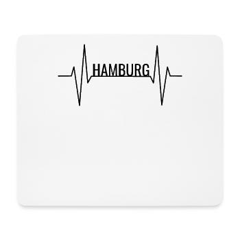Hamburg Hansestadt Herzschlag - Mousepad (Querformat) - Weiß - Vorne