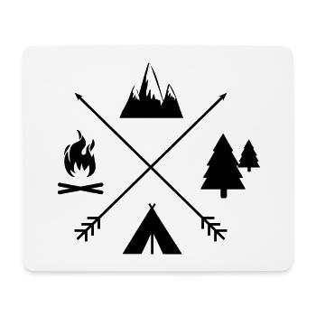 Campingzeit individuell schwarz - Mousepad (Querformat) - Weiß - Vorne