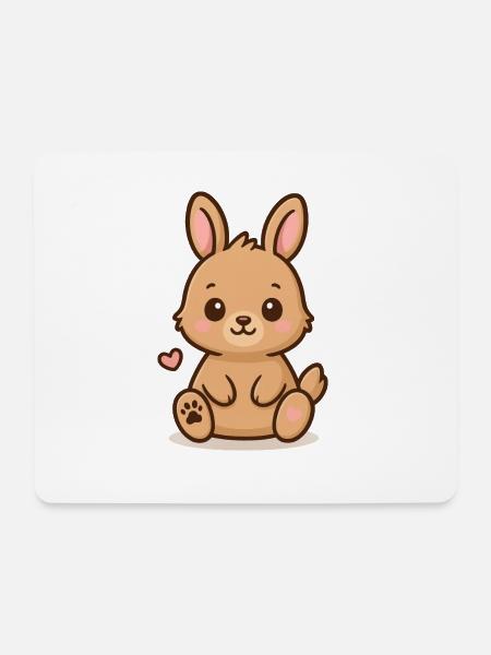 Kleines Häschen – flauschig & süß - Mousepad (Querformat) - Weiß