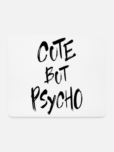 Cute But Psycho - Mousepad (Querformat) - Weiß
