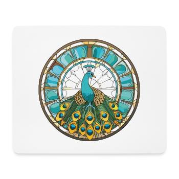 Pfauenbunte Aquarell-Tierillustration - Mousepad (Querformat) - Weiß - Vorne
