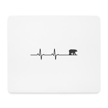 Bärenherzschlag - Mousepad (Querformat) - Weiß - Vorne