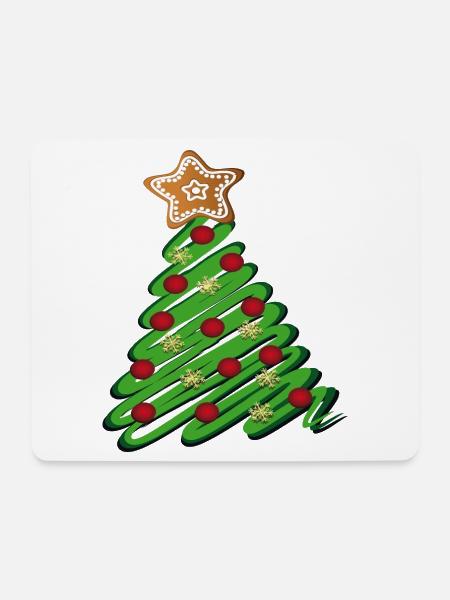 Weihnachtsbaum mit Pfefferkuchen - Mousepad (Querformat) - Weiß