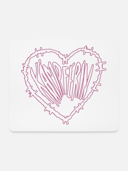 Kämpferin Herz Typo Pink - Mousepad (Querformat) - Weiß