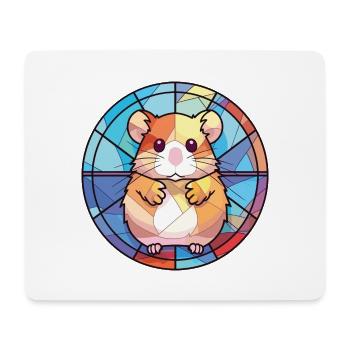 Bunte Aquarell-Tierillustration des Hamsters - Mousepad (Querformat) - Weiß - Vorne