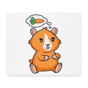 Meerschweinchen als Karotte Meerschwein - Mousepad (Querformat) - Weiß - Vorne