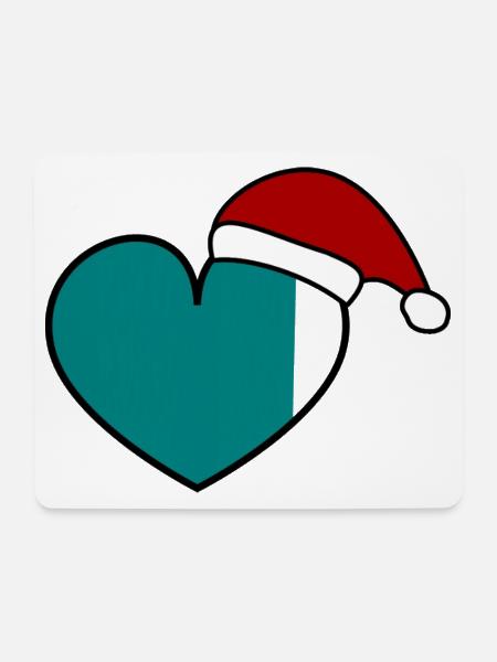 WEIHNACHTEN. FRÖHLICHE WEIHNACHTEN. HERZ. FRÖHLICHE WEIHNACHTEN. - Mousepad (Querformat) - Weiß