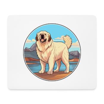 Pyrenäen-Mastiff Hunderasse Cartoon Kawaii Clipart - Mousepad (Querformat) - Weiß - Vorne