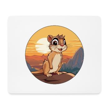 Chipmunk Buntes Aquarell Cartoon Kawaii Tier - Mousepad (Querformat) - Weiß - Vorne