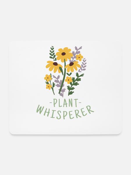 Blumen Pflanzen - Mousepad (Querformat) - Weiß