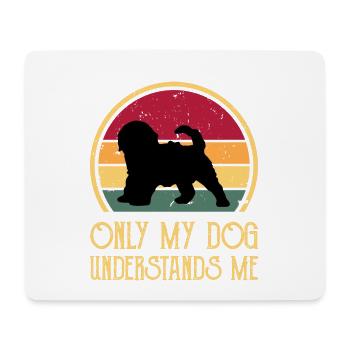 Cockapoo Hundeliebhaber Silhouette Vintage Sonnenuntergang - Mousepad (Querformat) - Weiß - Vorne